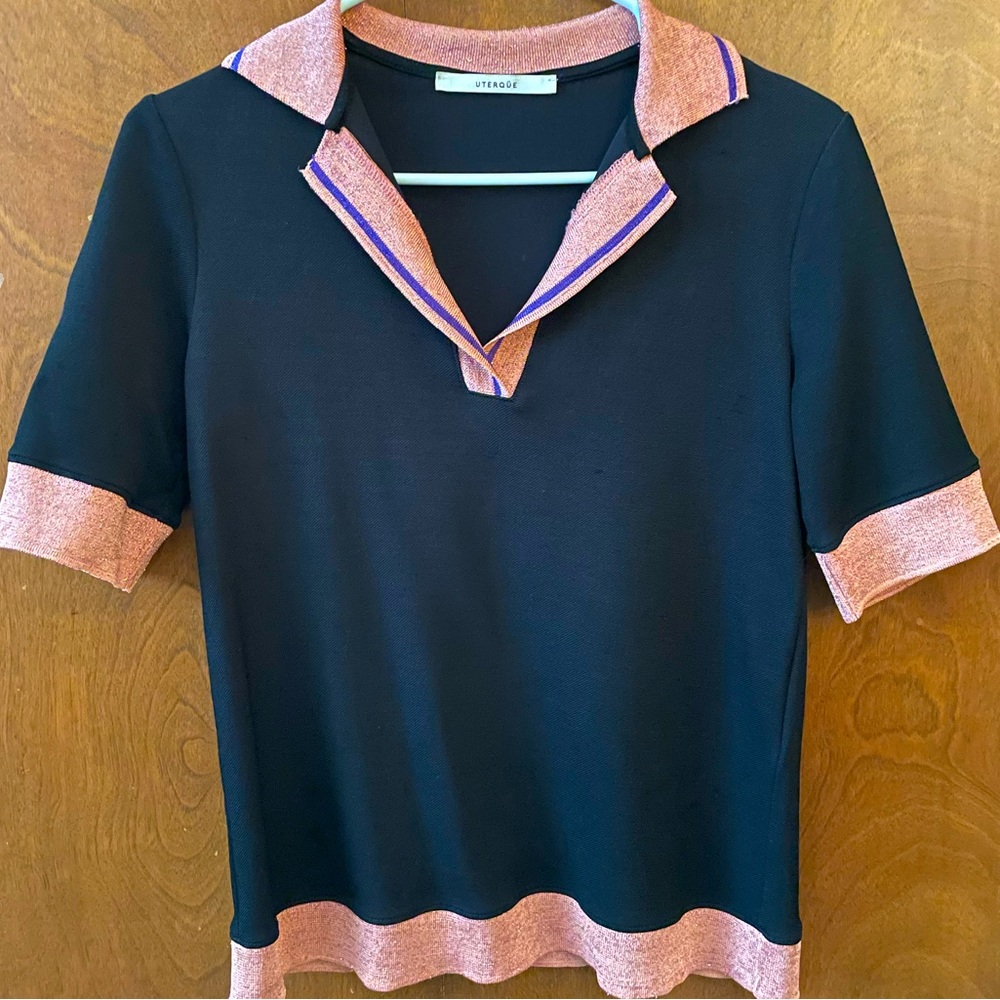 POLO SHIRT with pink and purple trim